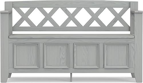 Miniatura 6 de SIMPLIHOME Amherst - Banco de almacenamiento para entrada 48 pulgadas gris niebla