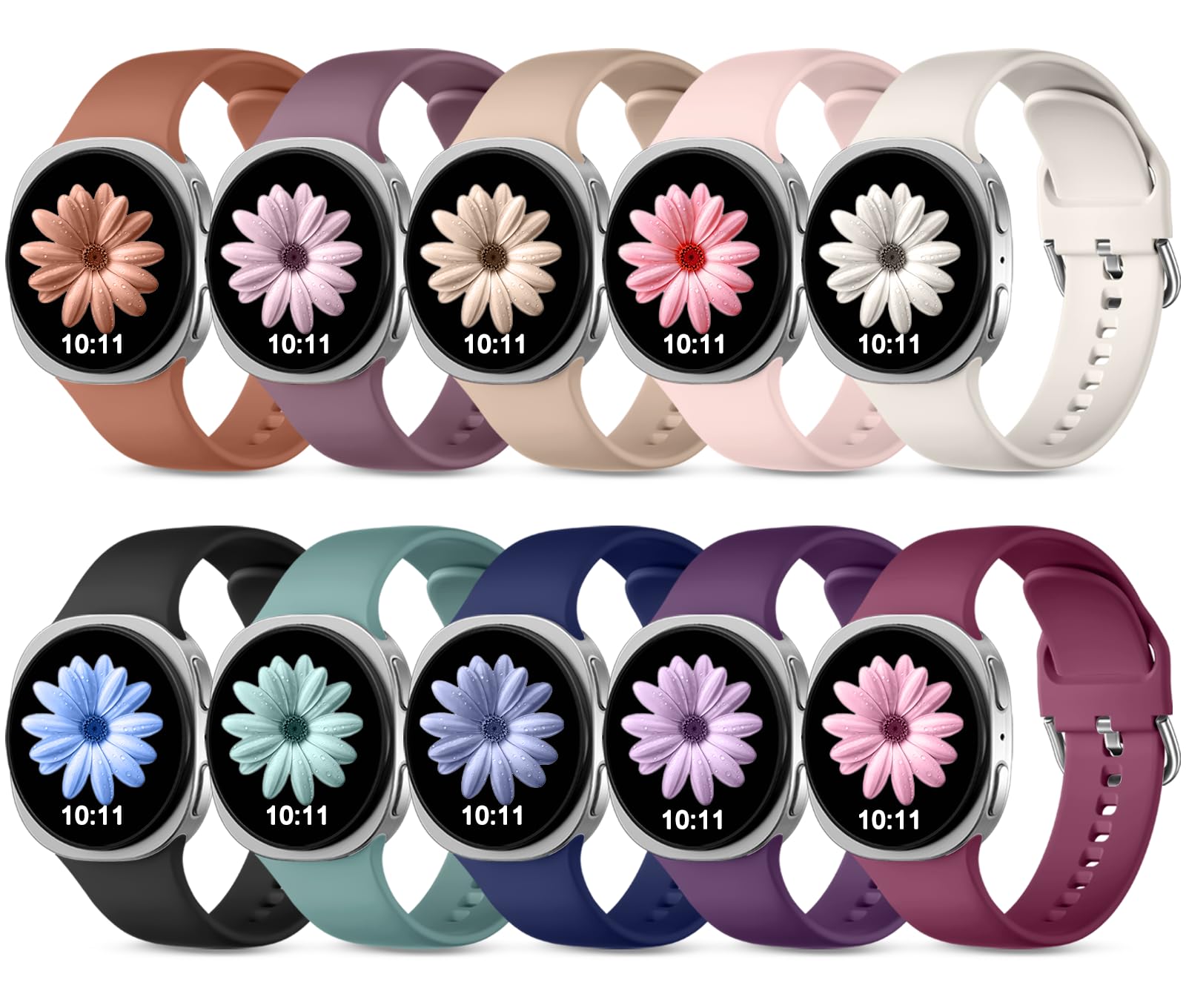 GEAK 10 Pack Sport Band Compatible with Samsung Galaxy Watch 8 40mm 44mm Galaxy Watch 8 Classic 46mm