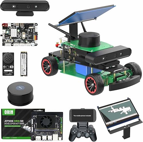 Vista 23 de Yahboom Raspberry Pi Jetson Nano/Jetson Orin Nano Super AI Profesionalmente programable Ackerman Estructura de dirección ROS2 Robot Kit para adultos