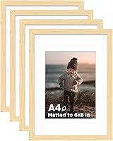 Vista 39 de KINLINK Juego de 4 portarretratos plateados de 5 x 7, marcos de fotos de madera con paspartú de 4 x 6 con plexiglás para 4 x 6 con paspartú o 5 x 7