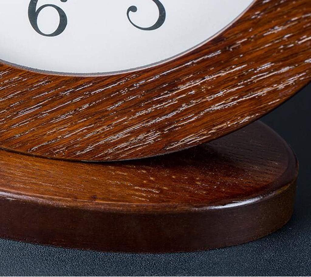 Retro Desk Clock Retro Table Clock/Deskclock -European Solid Wood Clock Simple Living Room Silent Table Clock Modern Bedroom Creative Pendulum Clock Table Clock (Size : 18 * 13 * 19.5cm/8in)