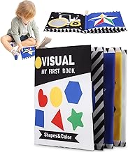 Bixury Livre en Tissu d'éveil de qualité pour bébé,Jouets de Stimulation visuelle d'éveil pour bébé,Jouets à Dos Blanc pour bébé,Livre en Tissu d'éveil pour bébé,Meilleurs Jouets pour Les Nouveau-nés