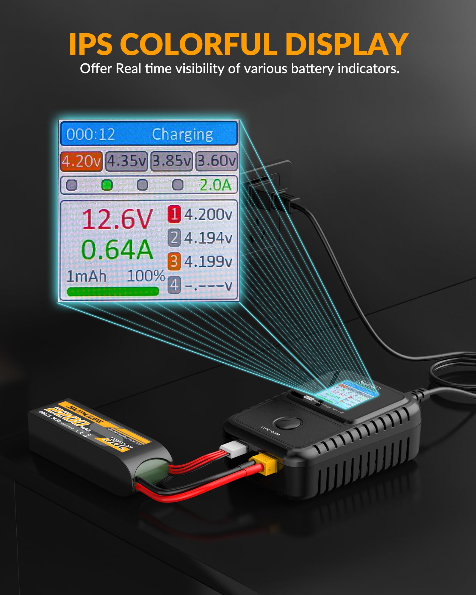 Chargeur de batterie LiPo 50 W 5 A 2S-4S RC Balance Chargeur Déchargeur pour 2S 3S 4S LiPo/LiHV/Life Chargeurs de batterie (M450)
