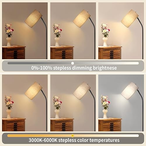 Miniatura 3 de Lámpara de pie para sala de estar con control remoto, lámpara de lectura moderna ajustable, lámpara de pie para dormitorio, oficina, granja con