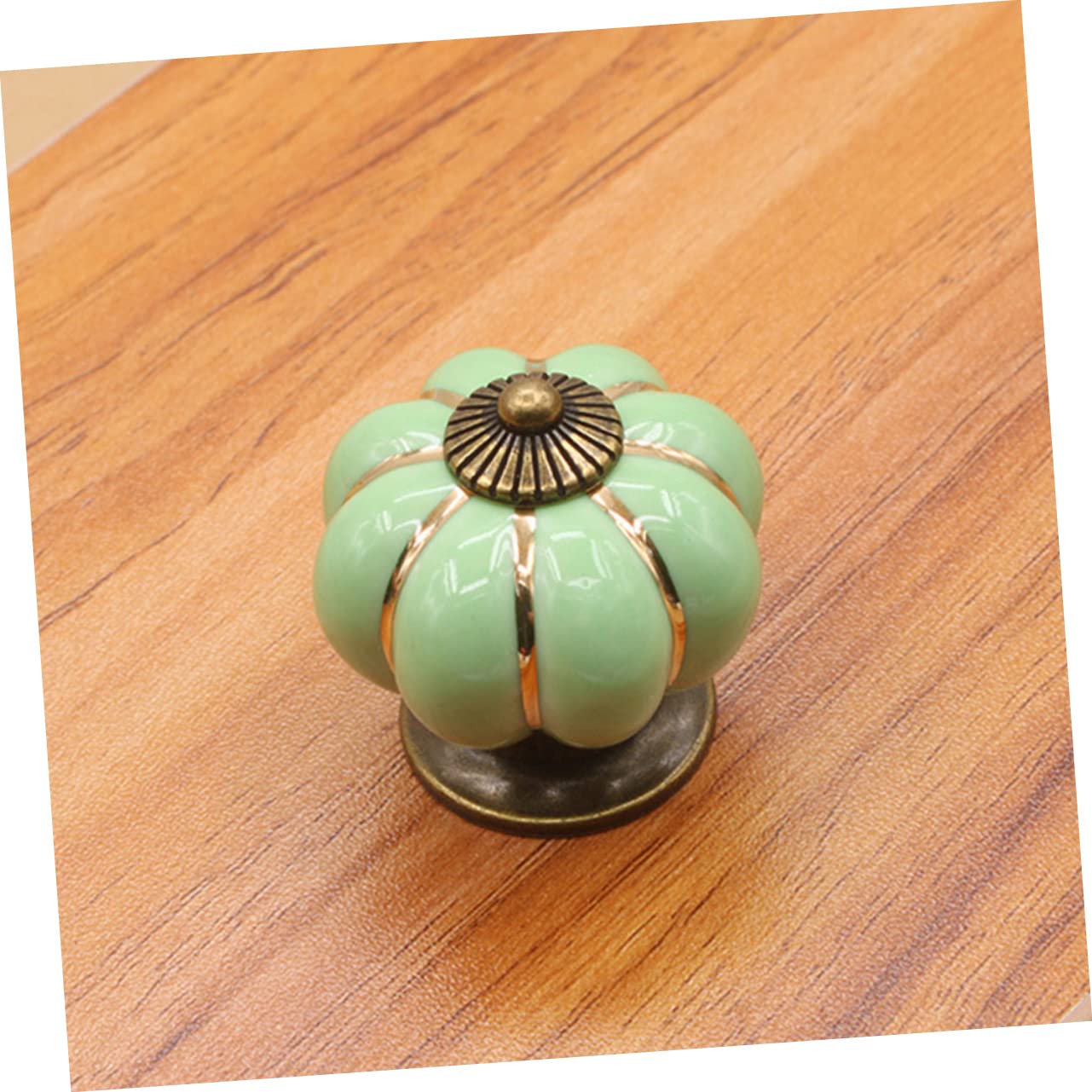 Hemobllo 6pezzi Pomello in Ceramica Forma di Zucca per Porte per Mobili e Armadi Verde