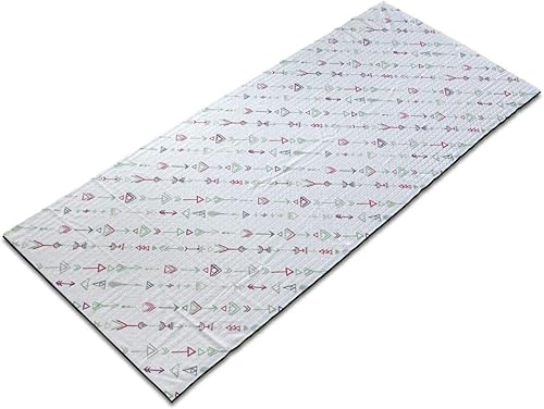 Lunarable Arrow Yoga Mat Towel, Vintage Diagonal Pattern in Pastel Colors Prehistoric Culture, Non-Slip Sweat Absorbent Yoga Pilates Workout Pad