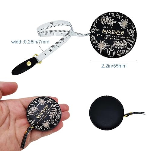 Miniatura 2 de Cinta métrica retráctil suave para el cuerpo, regla flexible, cinta métrica de costura pequeña portátil con cierre de botón a presión para pérdida