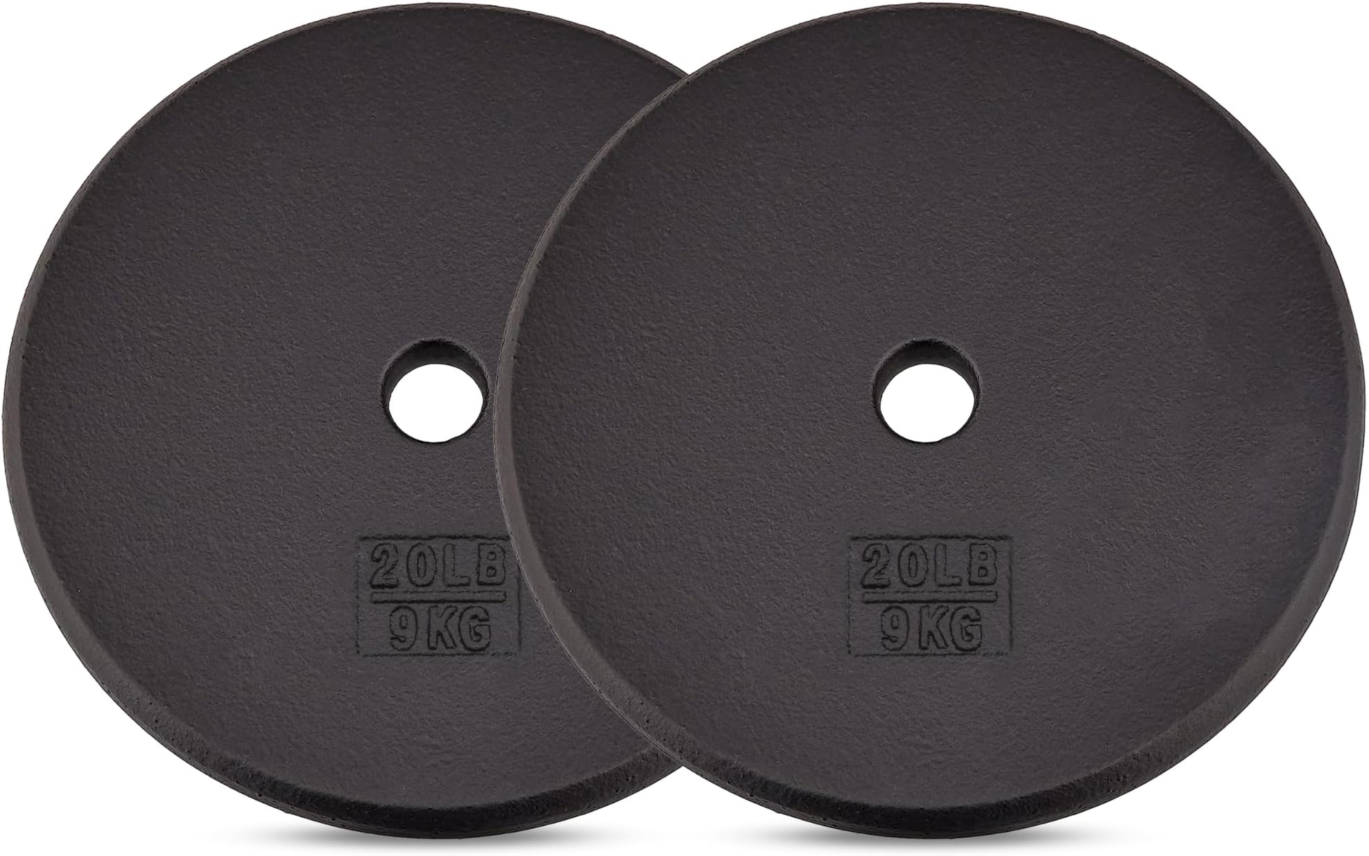 Yes4All Standard 1 Inch Cast Iron Weight Plate - Ideal for Strength Training - 20LB - Pair