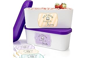 Set of 2 Reusable Ice Cream Tub Containers 1.6 Quart Capacity