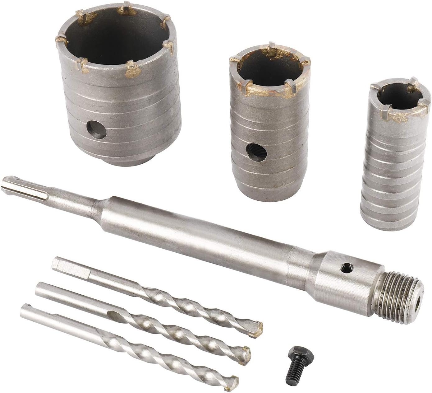7Pcs Concrete Hole Saw Kits, 30mm 40mm 60mm SDS Plus Shank Masonry Hole