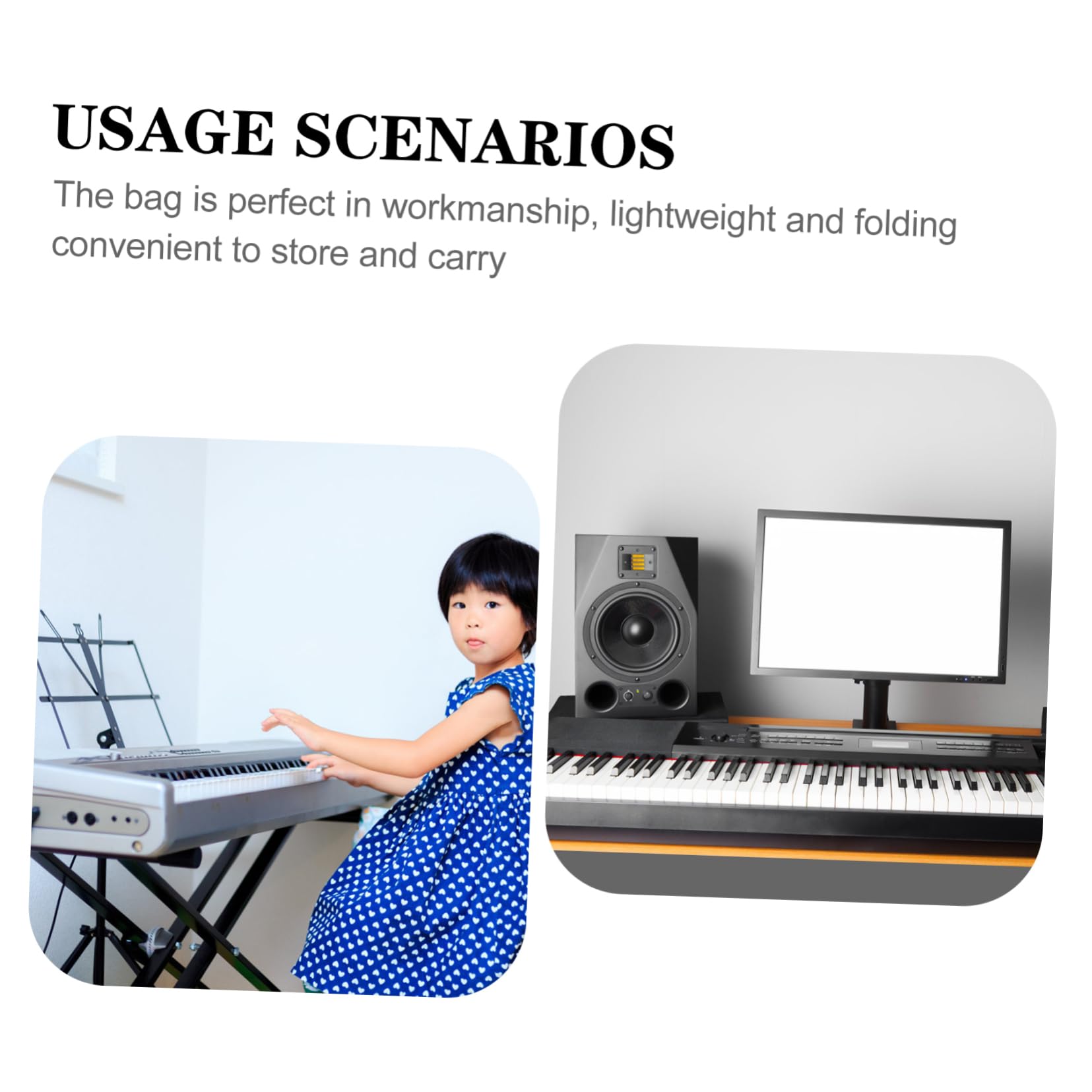 Borsa per Tastiera Elettronica 61 Tasti Oxford Nero | Tasca Accessoria per Pianoforte, Uso Outdoor e Performance, a Mano e Spalla, Portatile, per Palco