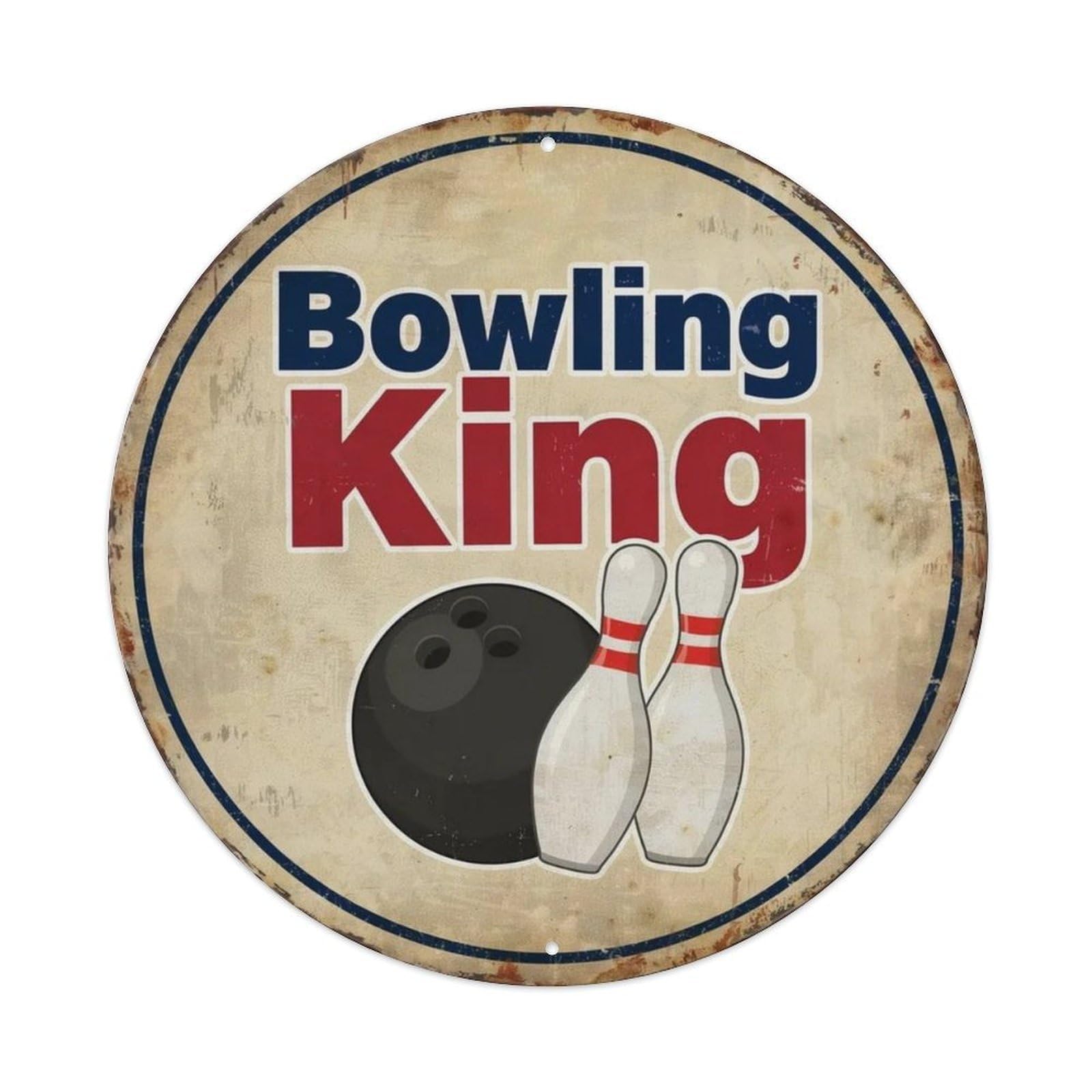 Bowling King Metal Tin Sign Plaque