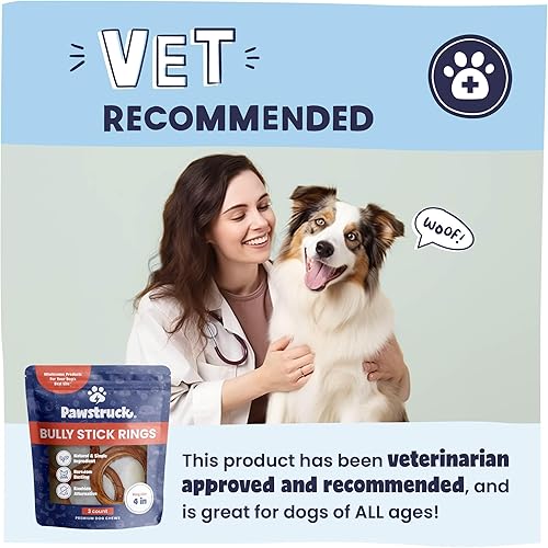 Miniatura 4 de Bully Stick anillos dulces naturales para perro saludables, bueno grosor bajo olor Pizzle Stix, carne de vacuno alimentado a pasto. , Marrón