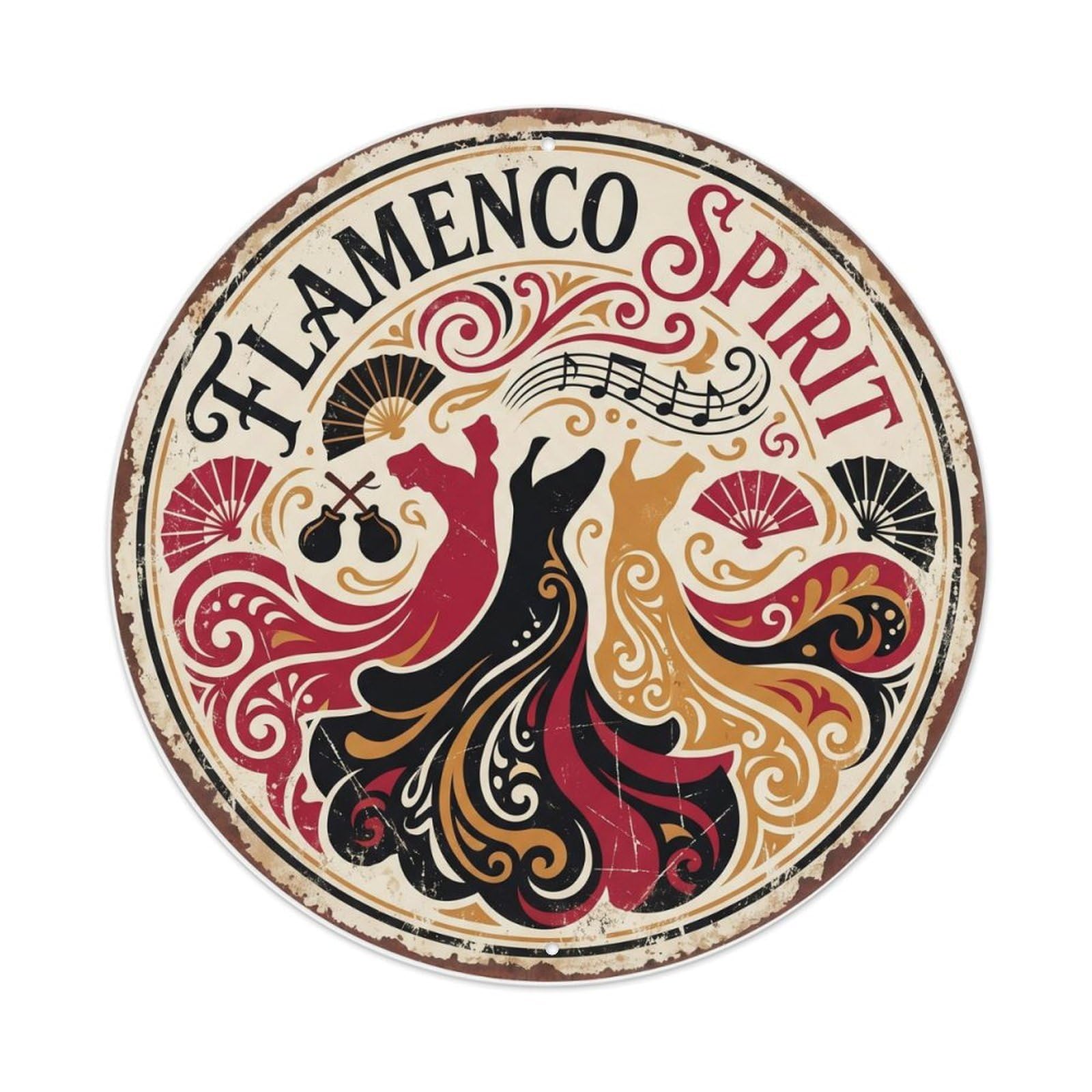 Tgrcjimh Style. Vintage Travel Flamenco Spirit Spainmetal Tin Sign