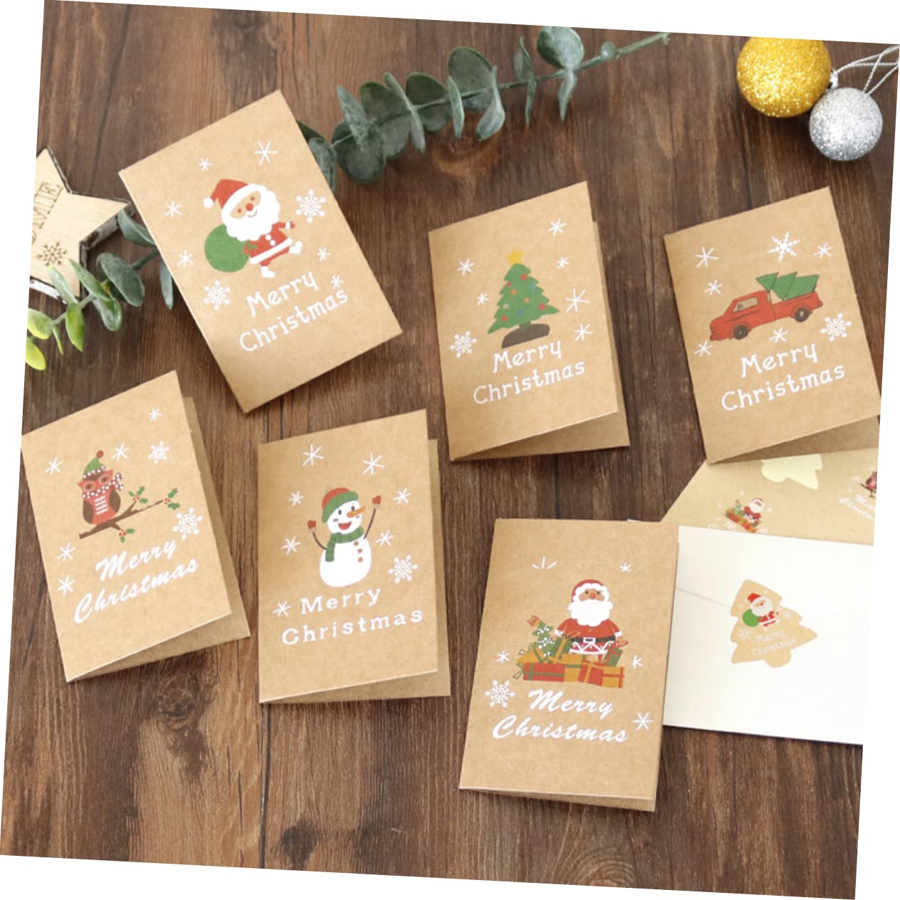 Tofficu 120sätze Merry Christmas Grußkarten Teile Mit Umschlägen Karten Und Aufklebern Hochwertige Weihnachtskarten Für Familie Und Freunde Festliche Einladungskarten Für