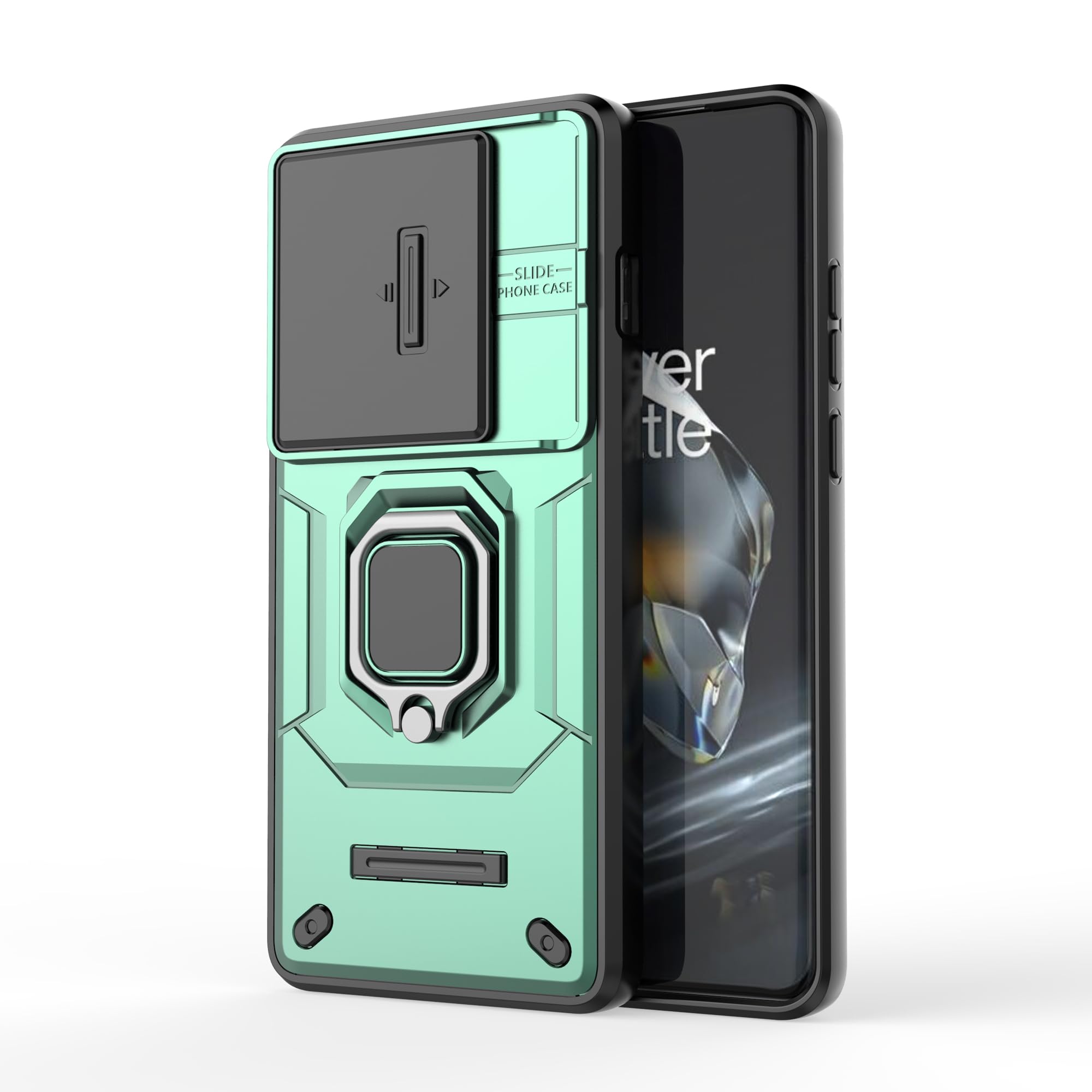 Lustree Back Cover Shockproof Silicone Military Anti-Drop Case with 360° Metal Bracket and Sliding Camera Cover Case for OnePlus 11R - Green (B0DCSMP2XT) Amazon Price History, Amazon Price Tracker