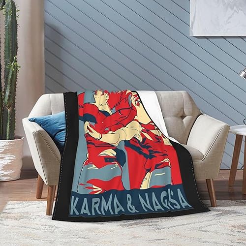 Miniatura 3 de Manta de franela de anime Assassination Classroom Karma Akabane, cómoda manta de forro polar para sofá, silla, cama, hogar, automóvil, adorno de 50