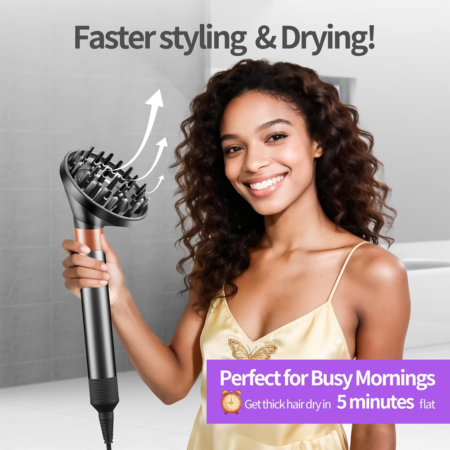 Large Diffuser Attachment for Dyson Airwrap HS01/HS05/HS08, Heat-Resistant Plastic Diffuser Nozzle Attachment - Converts Airwrap to Hair Dryer, Defines Curls & Waves, Fast Drying