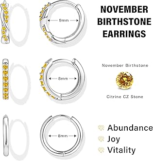 Inerney 14K Gold Plated Huggie Hoop Earrings for Women, Small Sterling Silver Earring Set Hypoallergenic Cartilage Helix Stacks, Mini Dainty Cute Trendy Birthstone Jewelry Gift for Multiple Piercings