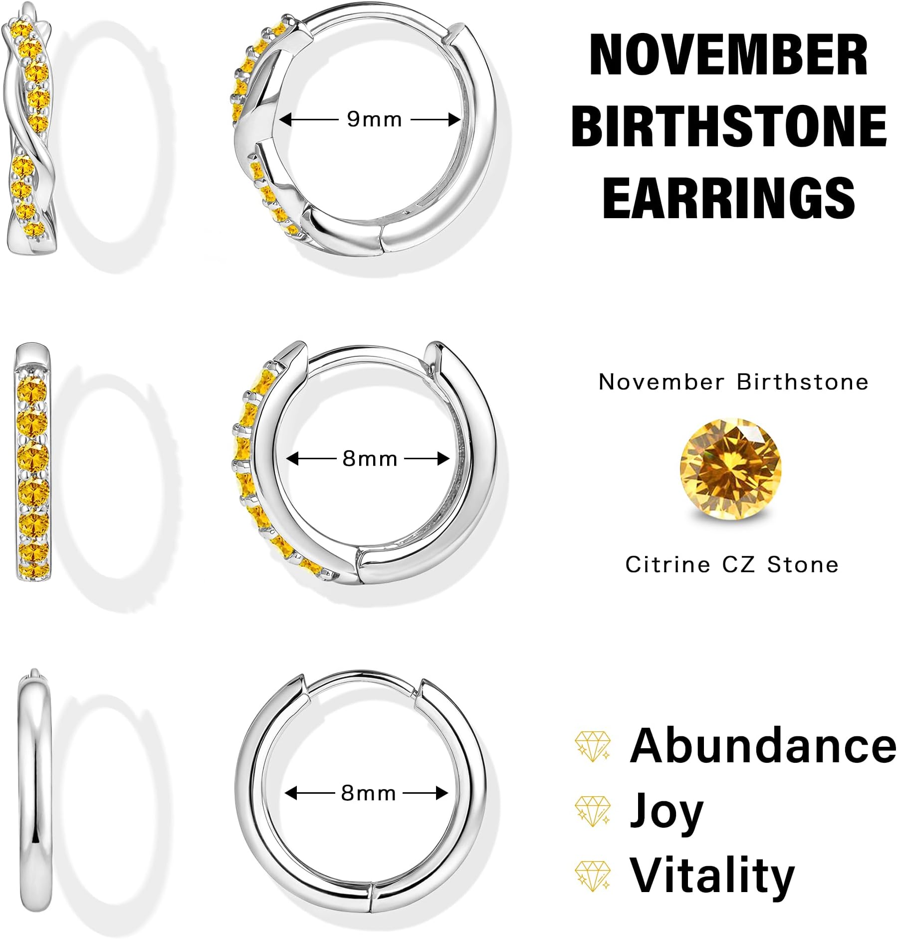 Inerney 14K Gold Plated Huggie Hoop Earrings for Women, Small Sterling Silver Earring Set Hypoallergenic Cartilage Helix Stacks, Mini Dainty Cute Trendy Birthstone Jewelry Gift for Multiple Piercings