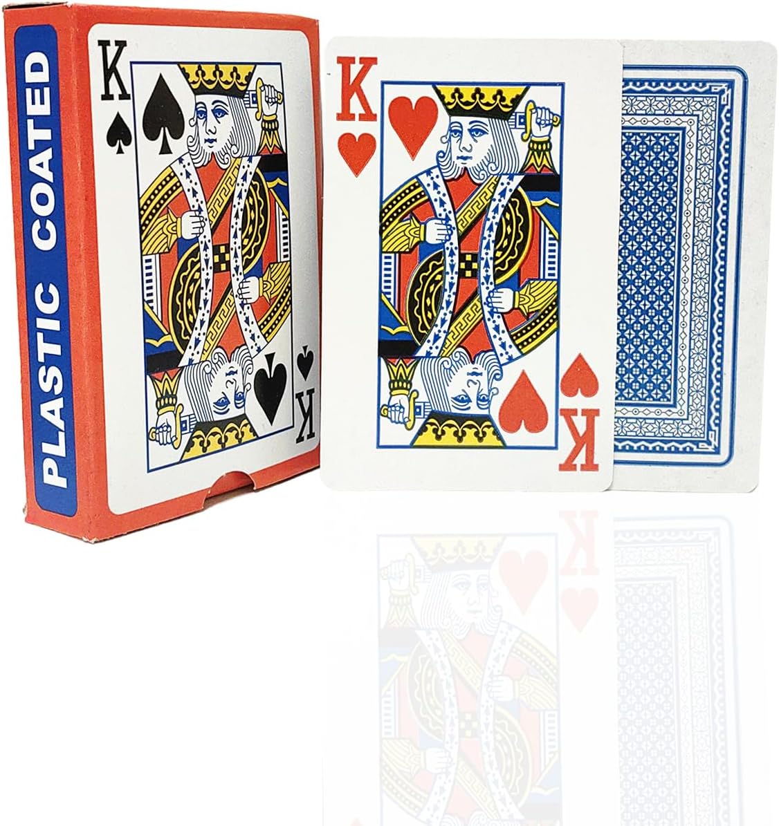 2 Deck of Classic Playing Cards, Themed Design, Durable & Smooth for Poker, Blackjack, and All Card Games for Family Party Table Game (1 Red and 1 Blue)