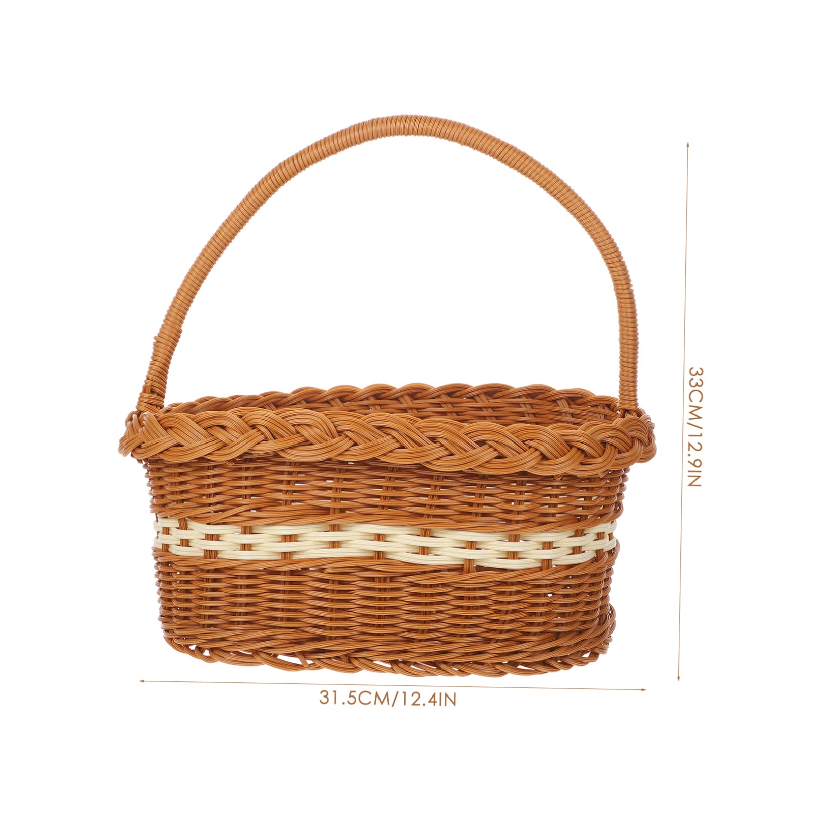 Cestino Portaoggetti con Nappa Intrecciata A Mano per Picnic Cestino Portaoggetti Intrecciato per Esterni Robusto Contenitore per La Conservazione della Frutta per La Casa