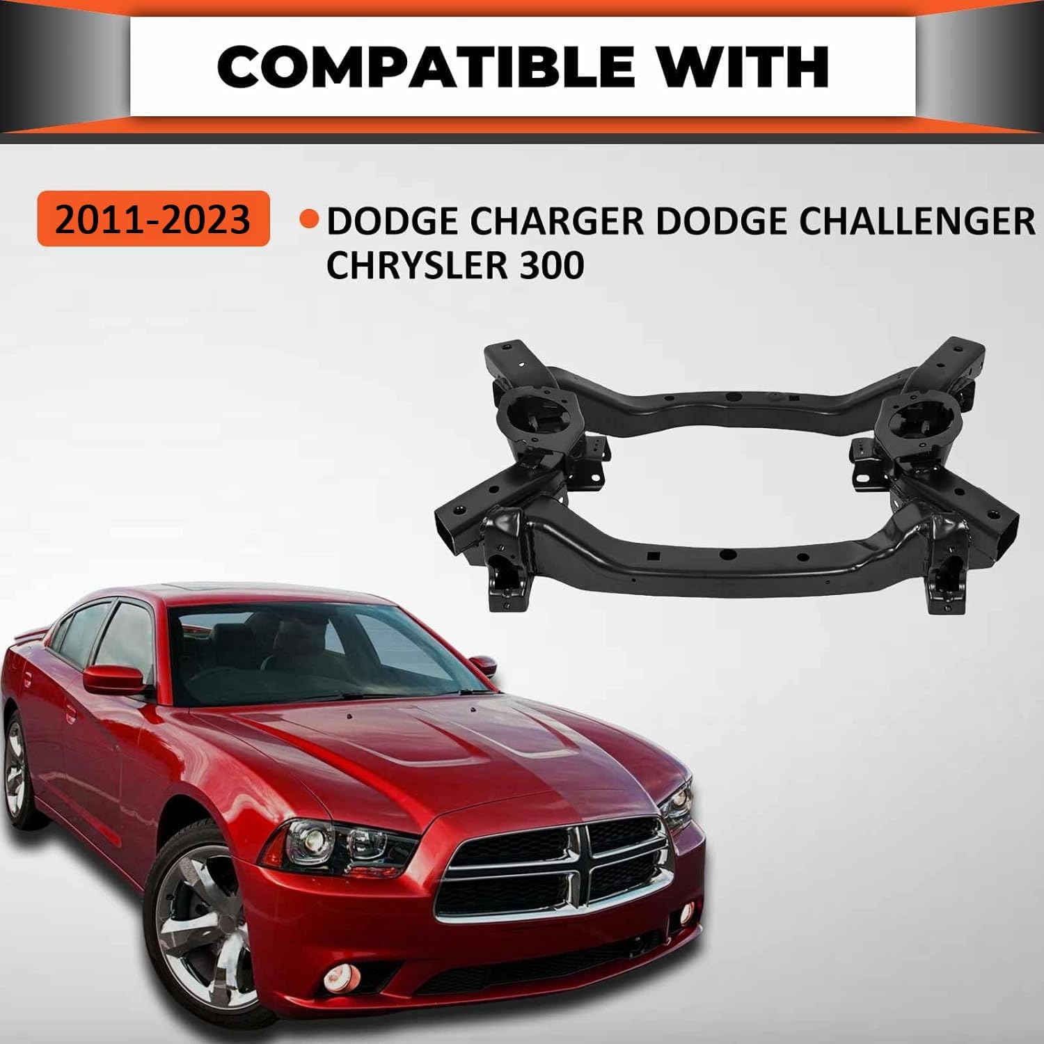 Kojem Front Frame Crossmember Subframe Cradle Compatible with 2011-2023 Dodge Charger Dodge Challenger Chrysler 300 Replacement for 68185029AA