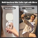 Magnetic Selfie Light for Phone, [Compatible with MagSafe] Diyife 360° Rotatable Clip on Phone Light with Mirror, CRI95, 2500K-9000K, 6 Modes, Portable Phone Ring Light for Video Call, Makeup