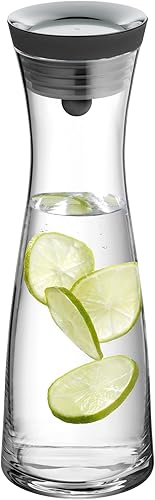 Miniatura 8 de WMF Basic Water Decanter 1L Altura 11.4 in Close-Up Tapón Vidrio Cromargan Acero Inoxidable, Plata