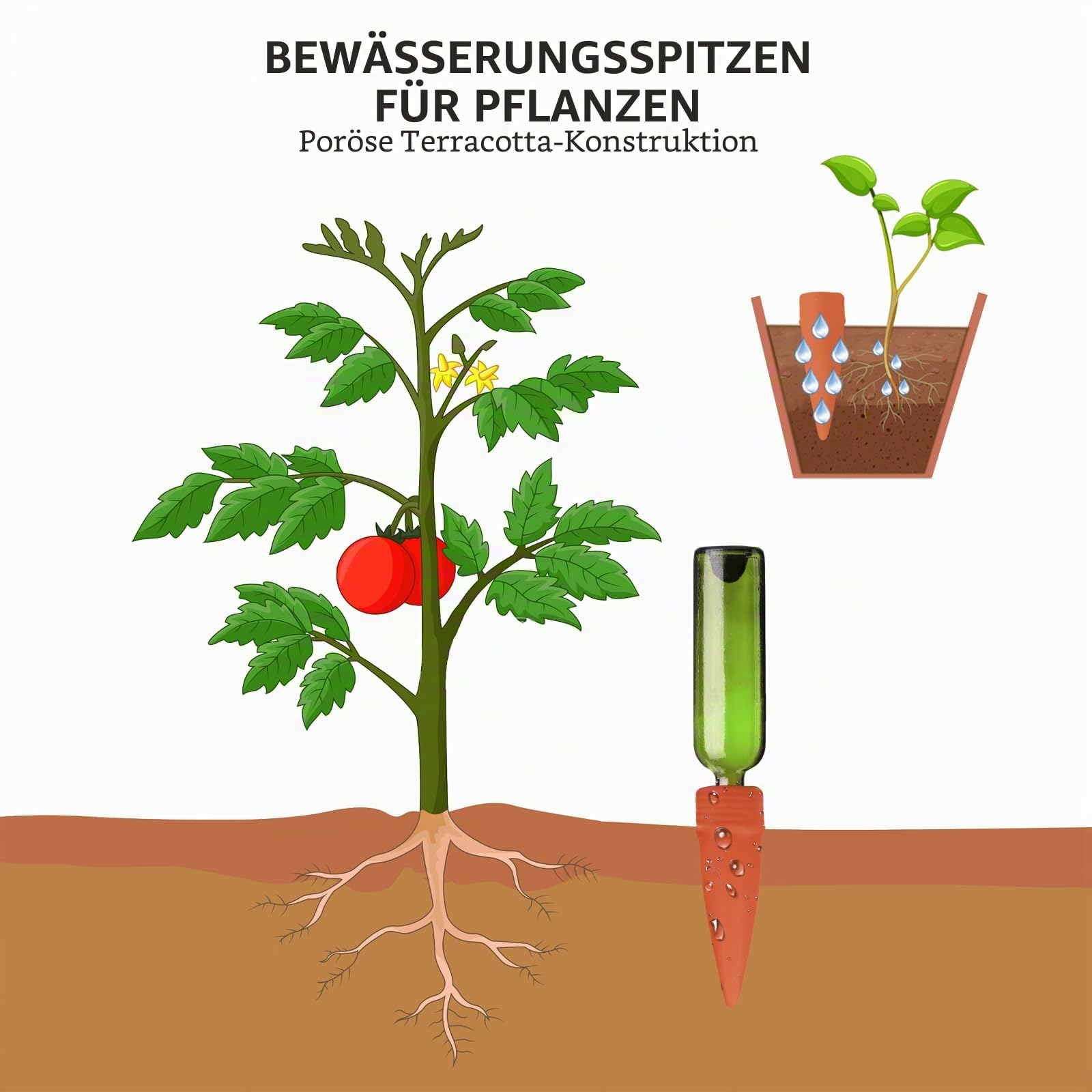 8 Stück Automatisch Bewässerung Set, Selbstbewässerung Spike, Pflanzen Wasserspender, Automatische Pflanzenbewässerung Ausrüstung, Einstellbar Bewässerungssystem, Für Innen- und Außenpflanzen