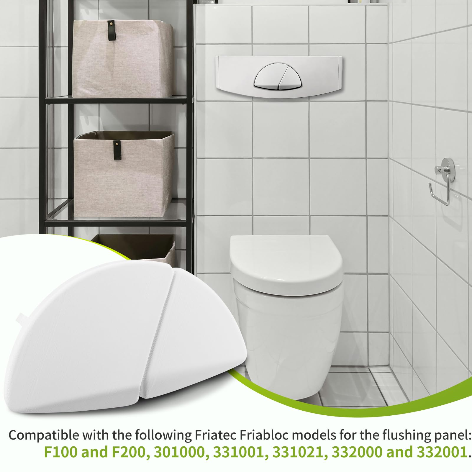 Spülkasten Drucktaster für Friatec Friabloc F100 - WC Spülkasten Ersatzteile für Friatec Friabloc F100 F200 Nr. 333401) mit Feder Set, Drucktaste für Drückerplatte Betätigungsplatte, Einfache Montage