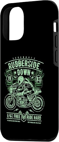 Vista 26 de iPhone 11 Retro Cafe Racer Rubberside Down Motorcycle Race Design Case