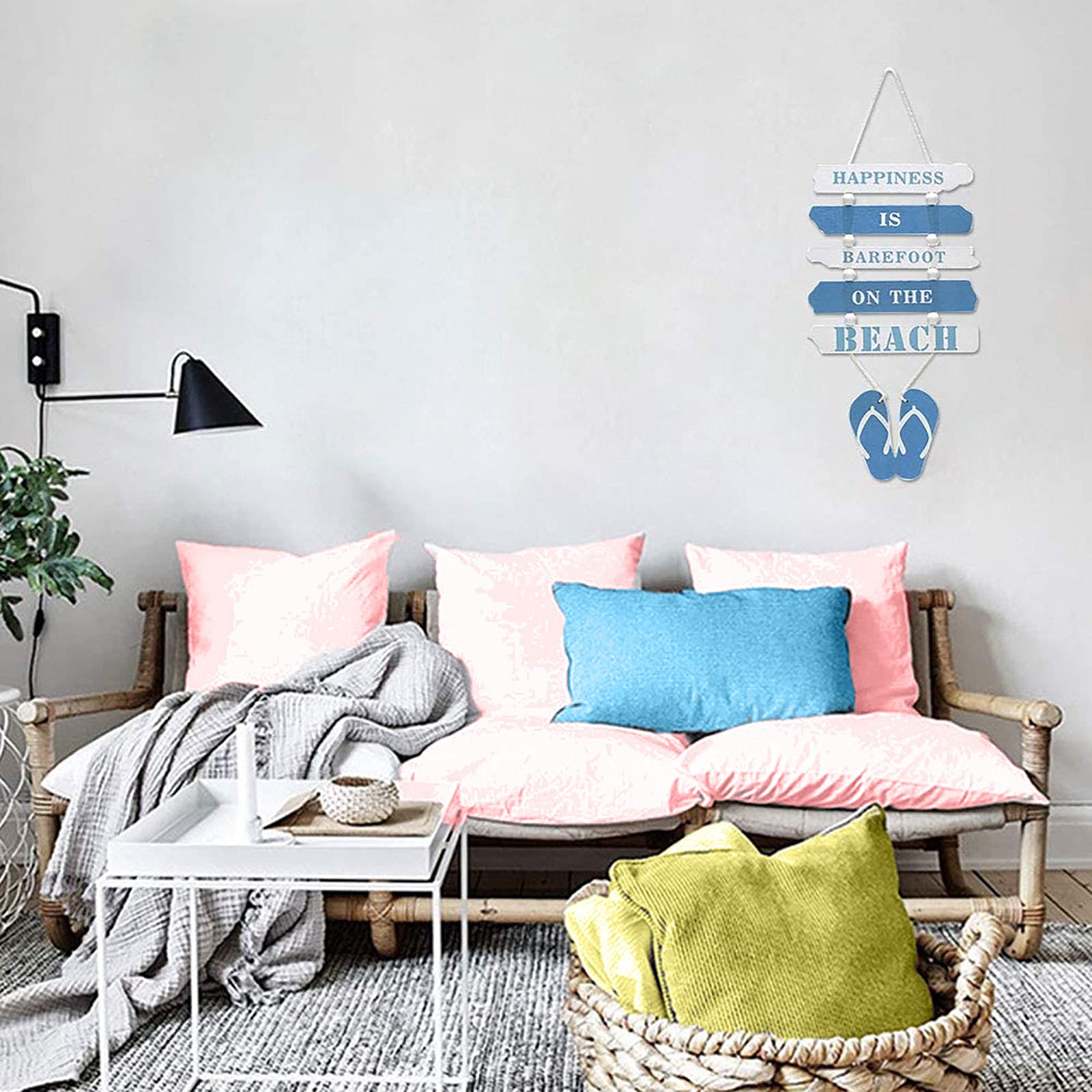 Déco De Porte - Plaque De Porte Bienvenue Tong En Teck |Containers