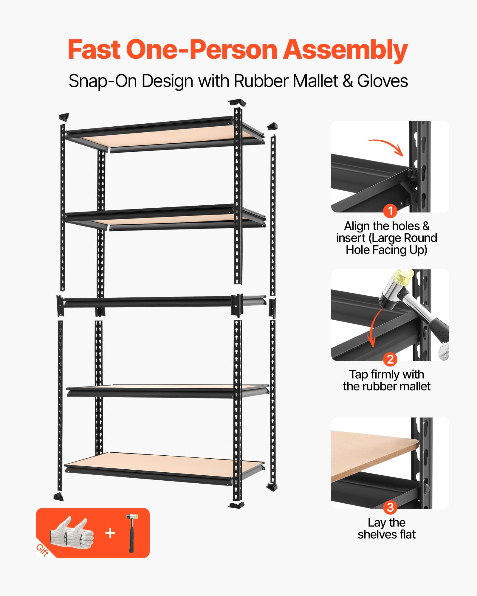 VEVOR Étagère Rangement 5 Niveaux Réglables 923x459x1813 mm Charge Lourde