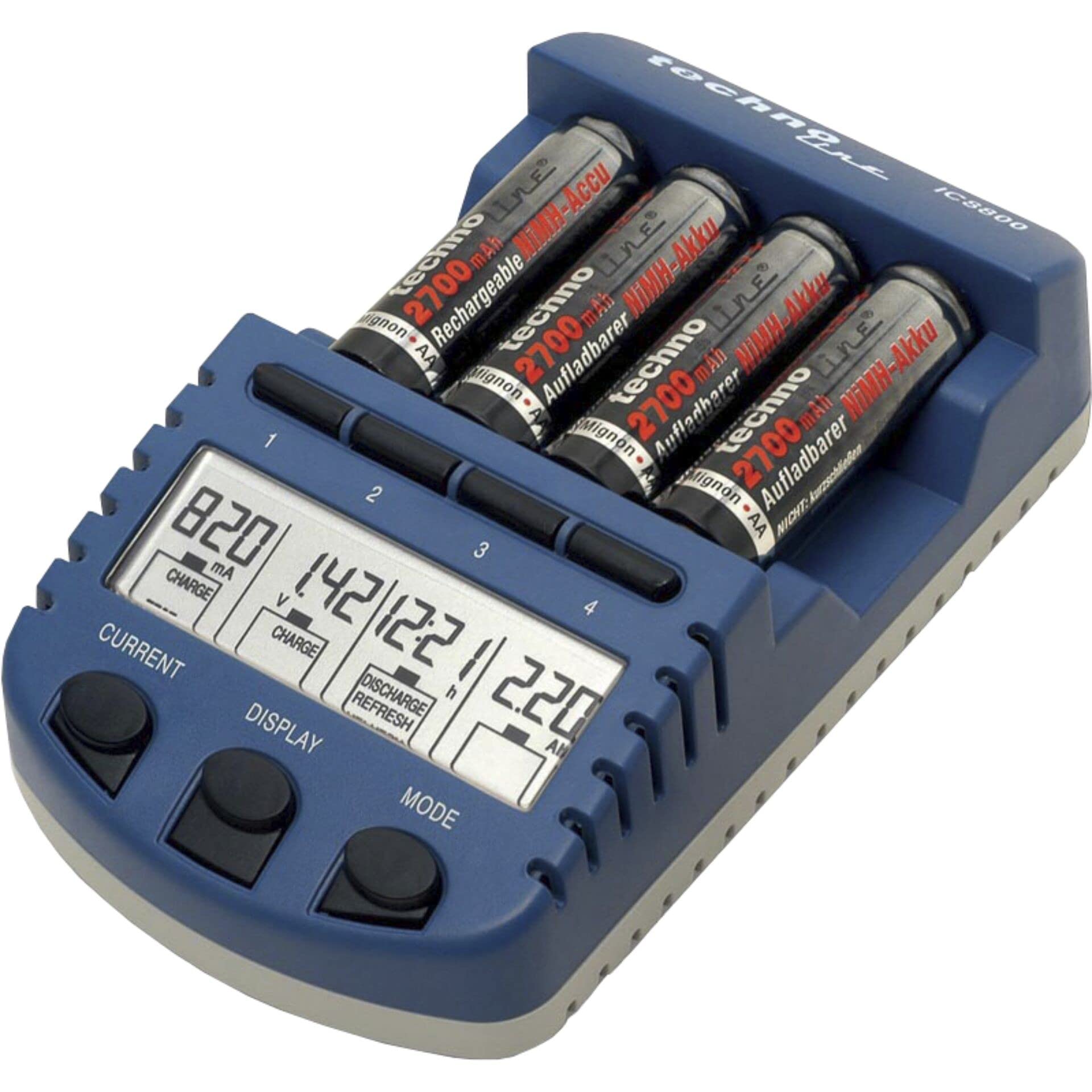 Technoline BC 1000N - Cargador de batería 12 en 1 (sin baterías)