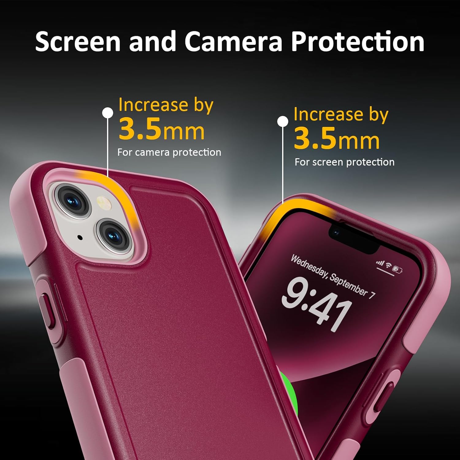 for iPhone 14 Plus Case, Compatible with MagSafe, Heavy Duty Shockproof Protective Phone Case, Anti-Drop Protection, Dual Layer Magnetic Phone Cover for iPhone 14 Plus, 6.7", Purple Pink - Image 6