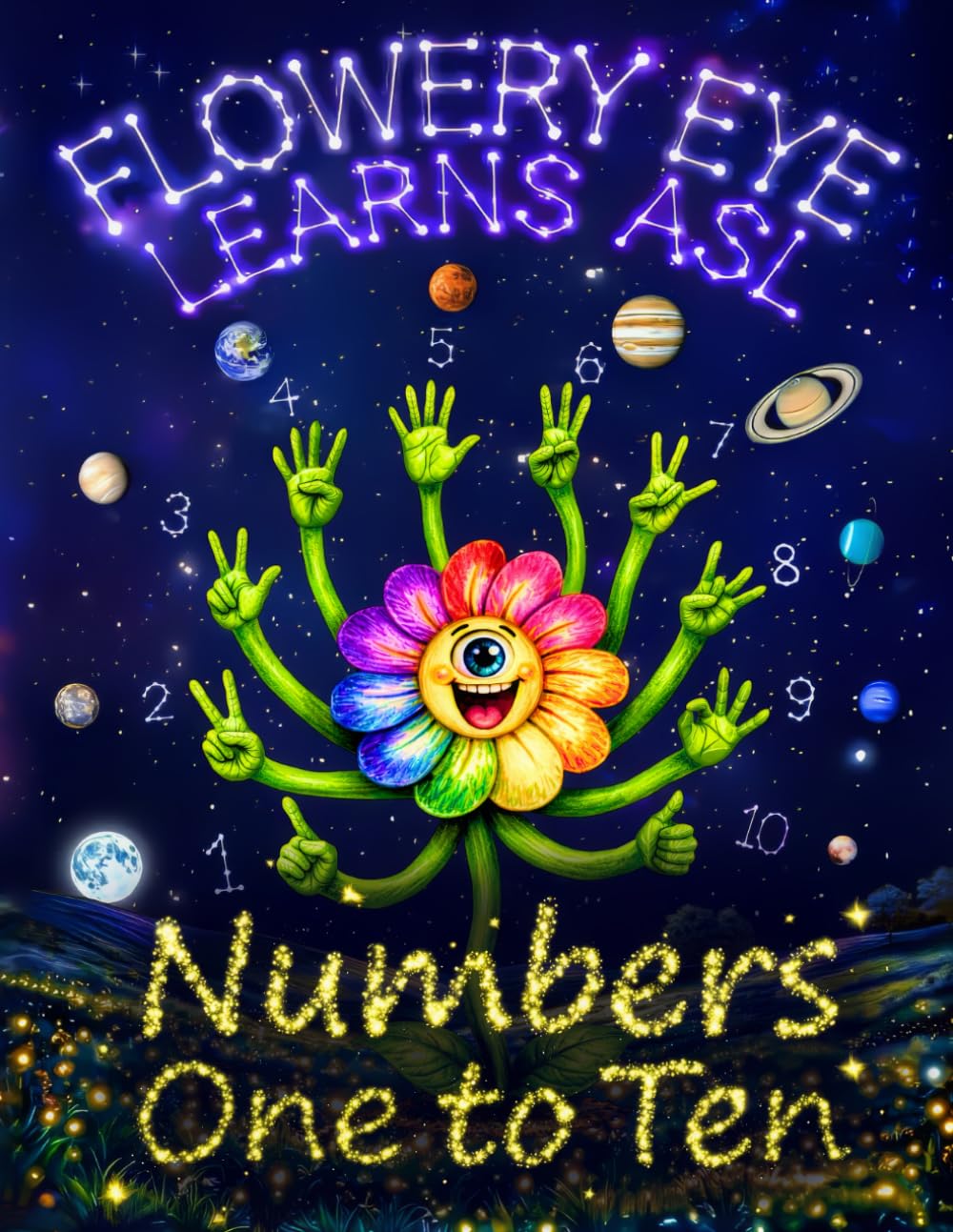 Flowery Eye Learns ASL: Numbers One to Ten
