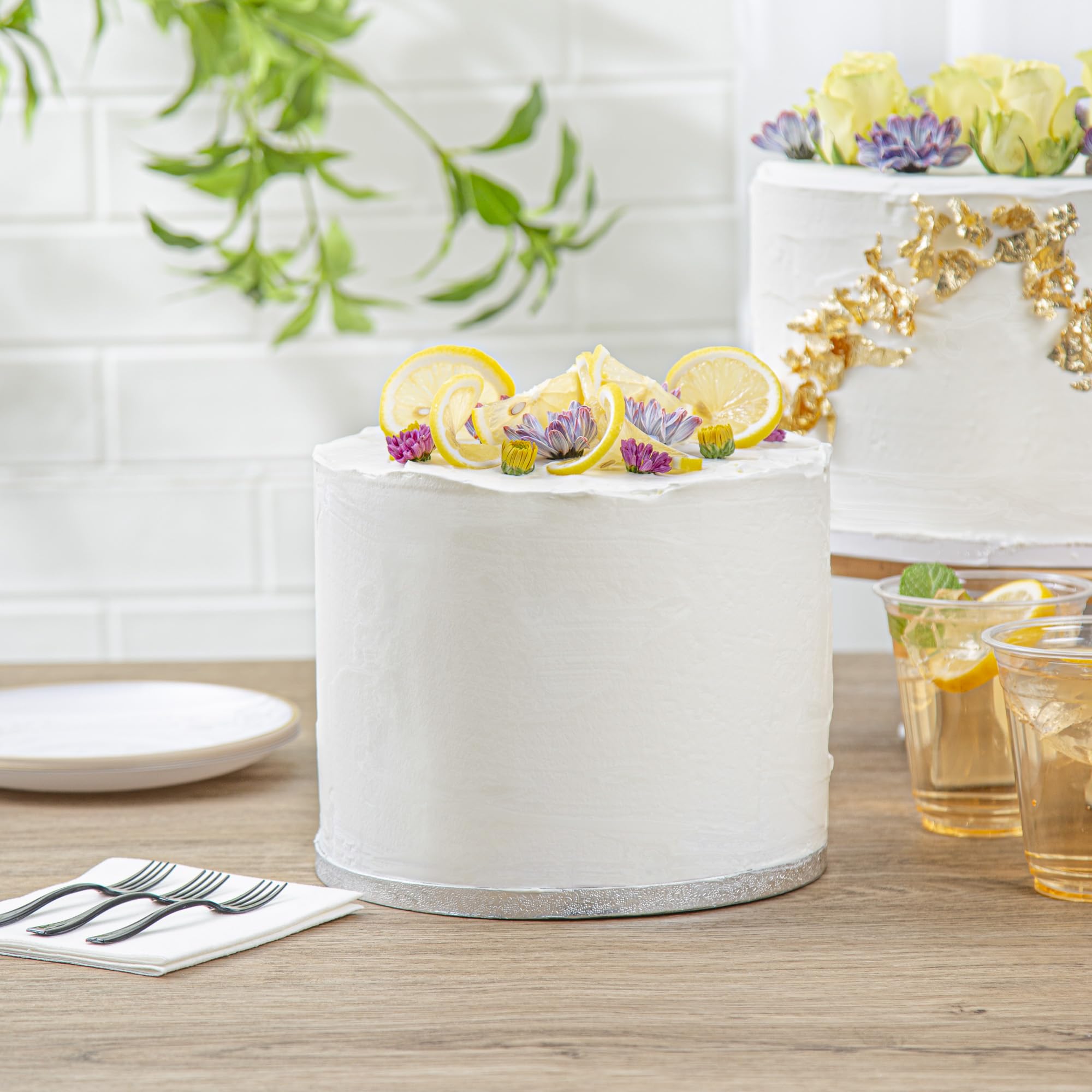 Restaurantware Pastry Tek Kuchen-Dummy, rund, Schaumstoff, wiederverwendbar, leicht, langlebig, Polystren, feuchtigkeitsbeständig, wiederverwendbar, wiederverwendbar, 20,3 x 15,2 cm, 36 Stück