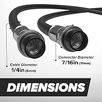 Vista 7 de Cable coaxial THE CIMPLE CO, 50 pies, funda de goma resistente al agua, cable de TV para interiores/exteriores, Internet de alta velocidad, doble