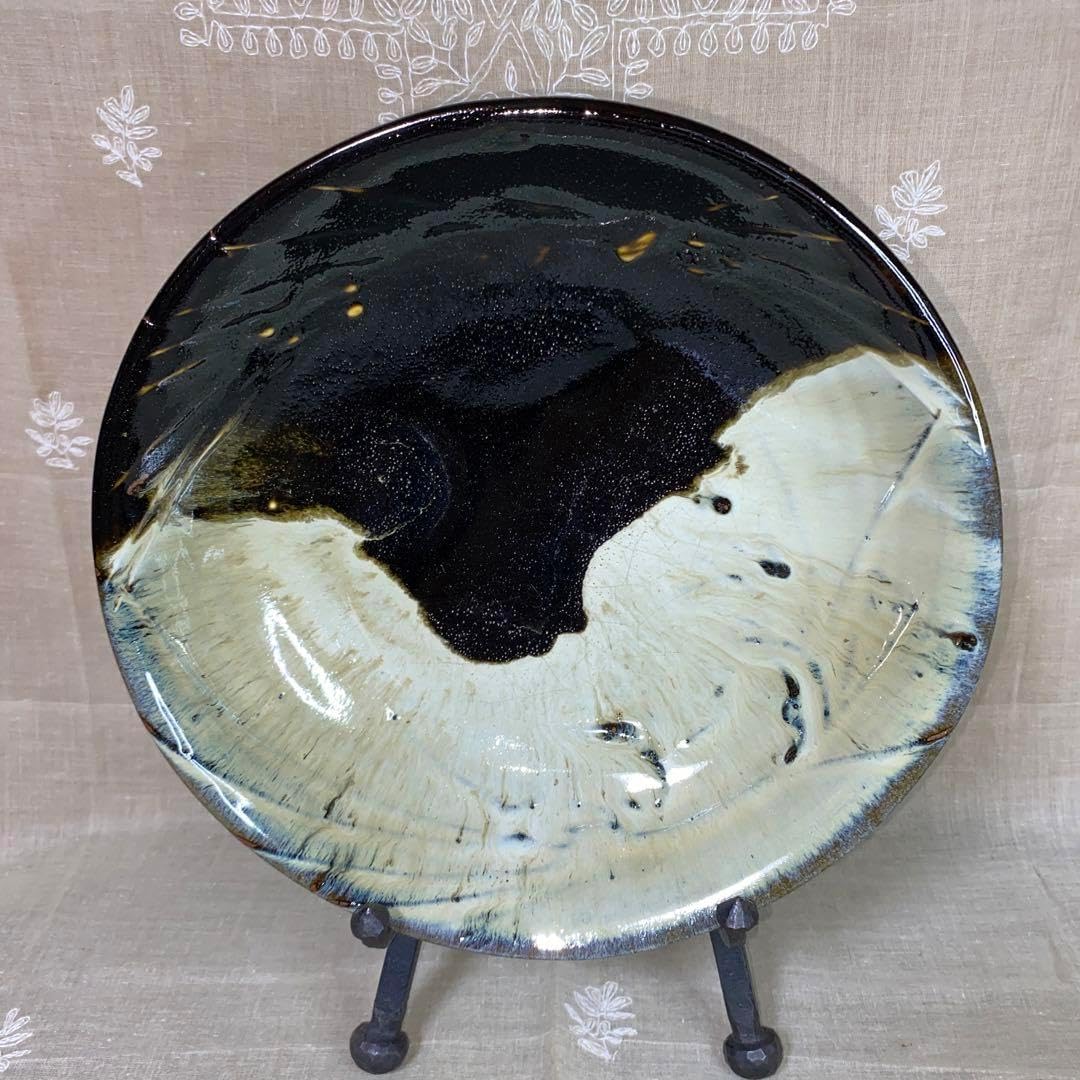 No.471 備前焼／角皿／飾皿／日本伝統工芸作家 木戸明彦作／元箱付き