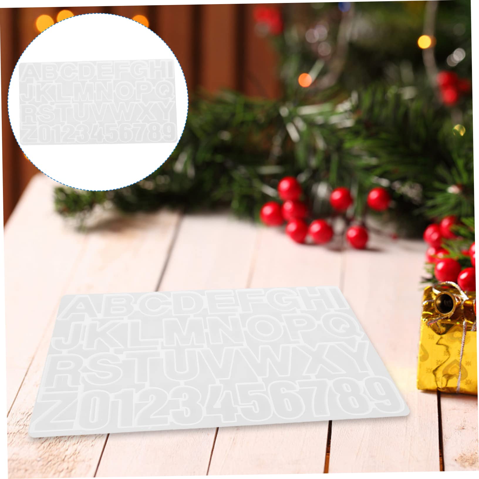 Moule Lettres et Chiffres en Silicone Translucide pour Bricolage | Lot de 1 Set de Set de Set, Réutilisable, pour Loisirs Créatifs et Mains à Pâte, Fournitures en Silicone