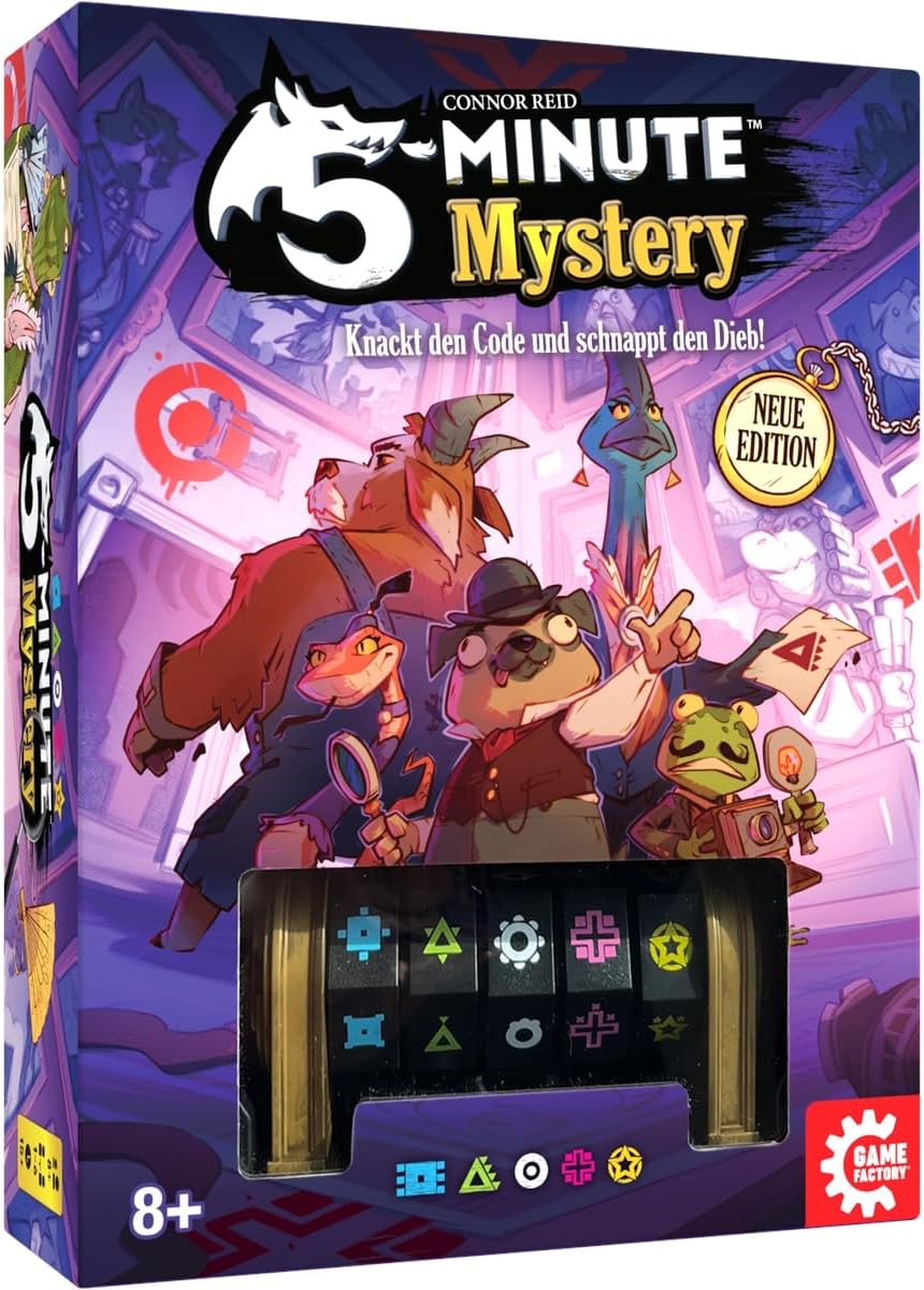 Game Factory 646284 5-Minute Mystery, Cooperative Search time, Board Game from 8 Years, Crack The Code and Grab The Thief