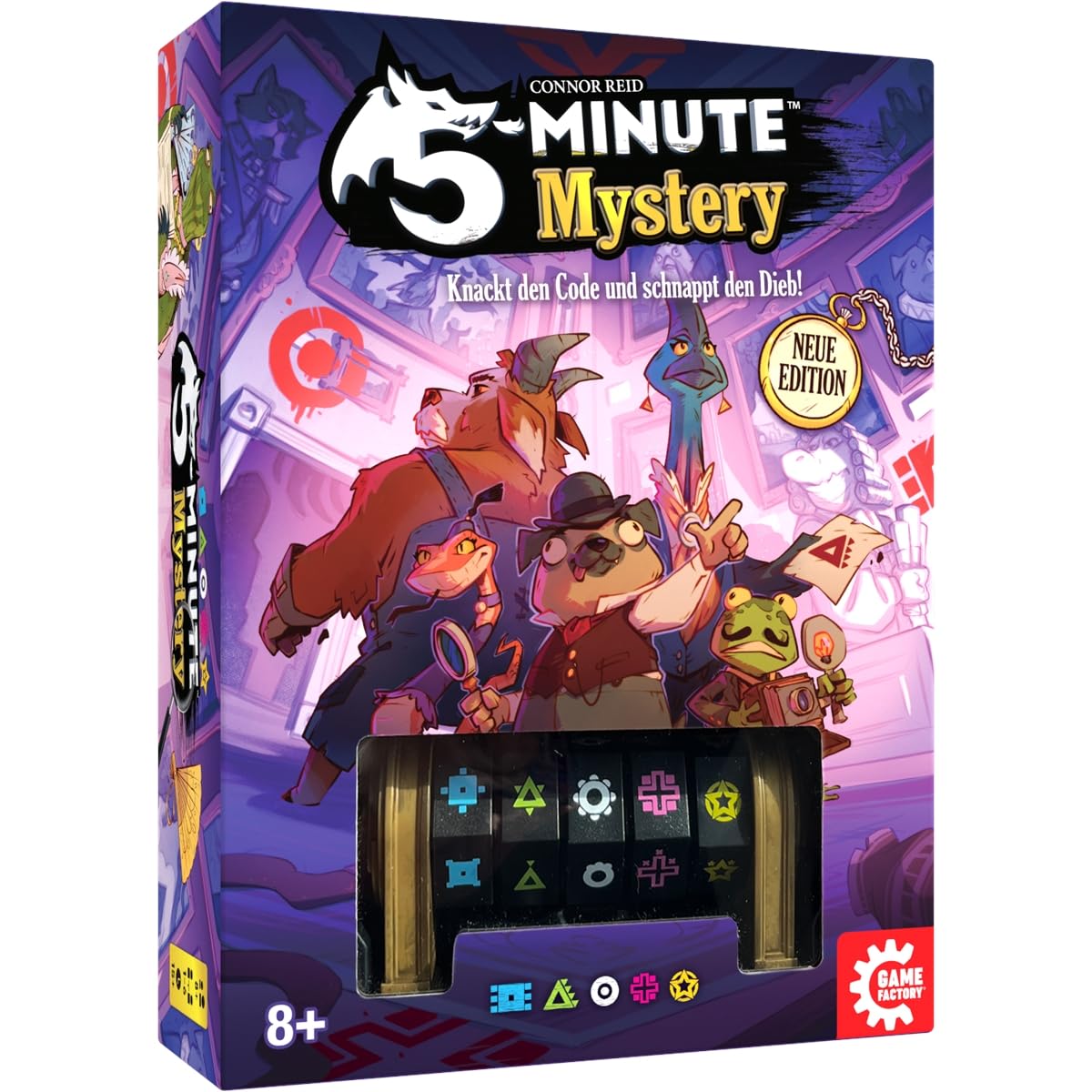 Game Factory 646284 Mistero di 5 minuti, Ricerca cooperativa nel tempo, Gioco da tavolo per bambini da 8 anni in su, Codifica e aziona il ladro, Multicolore, Versione Tedesca