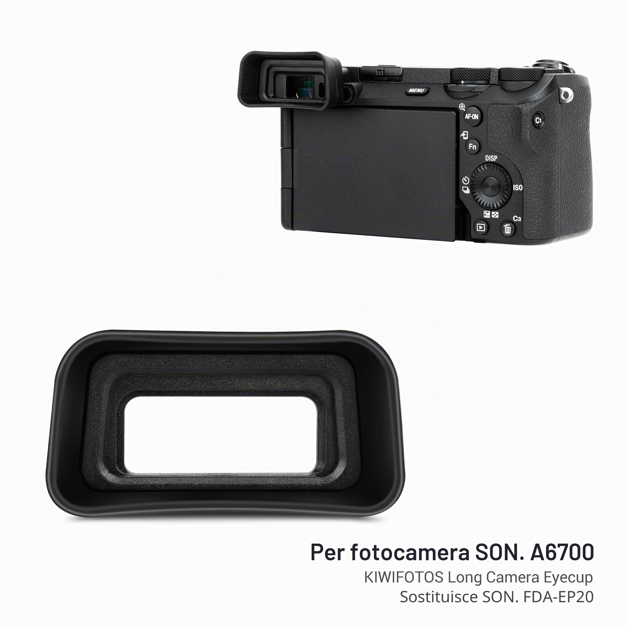 JJC Oculare Per Mirino Sony A6300 A6000 NEX-7 NEX-6 – 2 Pezzi (ovale + Universale), Silicone Morbido, Sostituisce FDA-EP10, Ruotabile 360° - 5