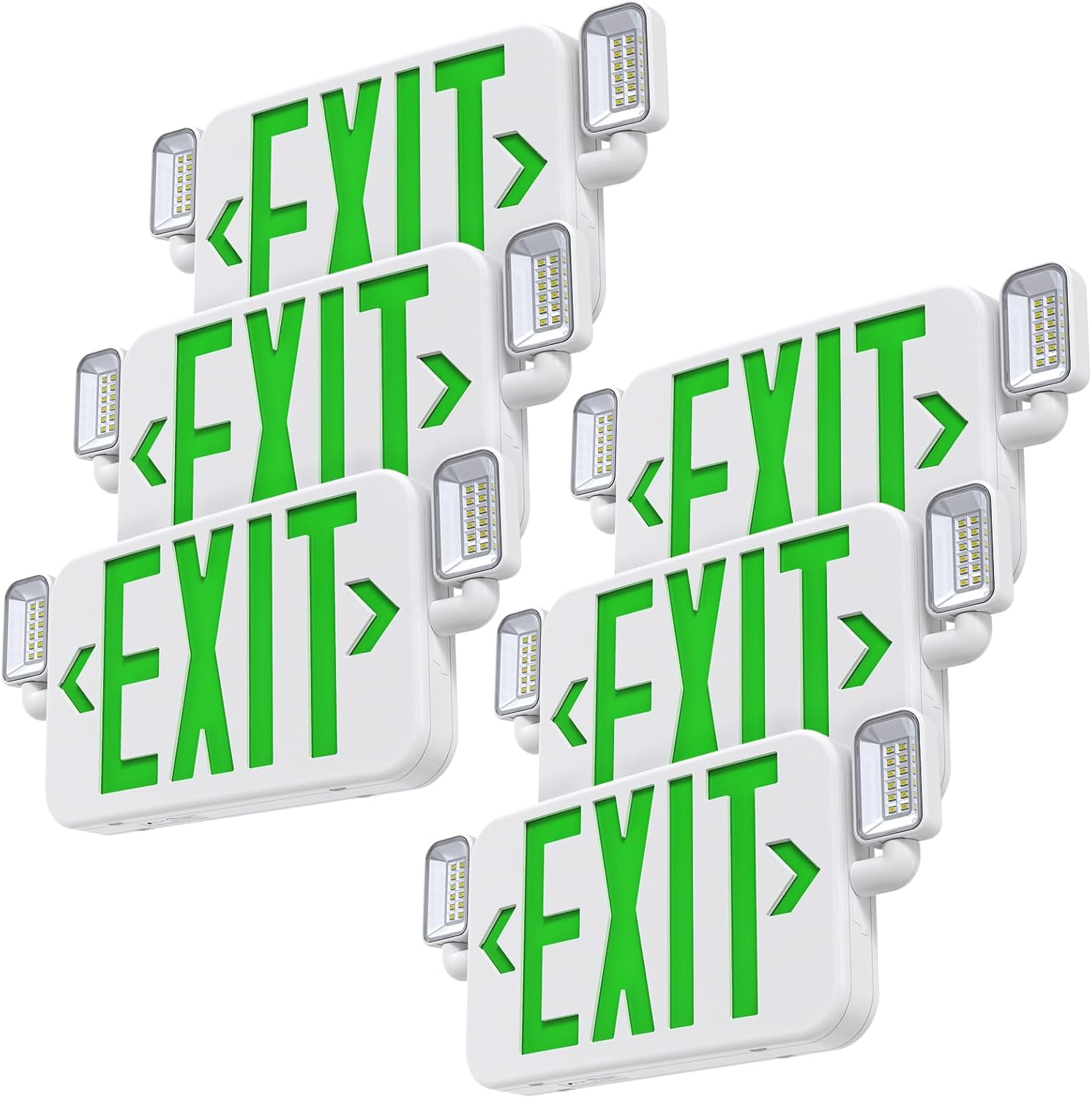 SiTiSFi Led Combo Emergency Exit Sign Light with Two