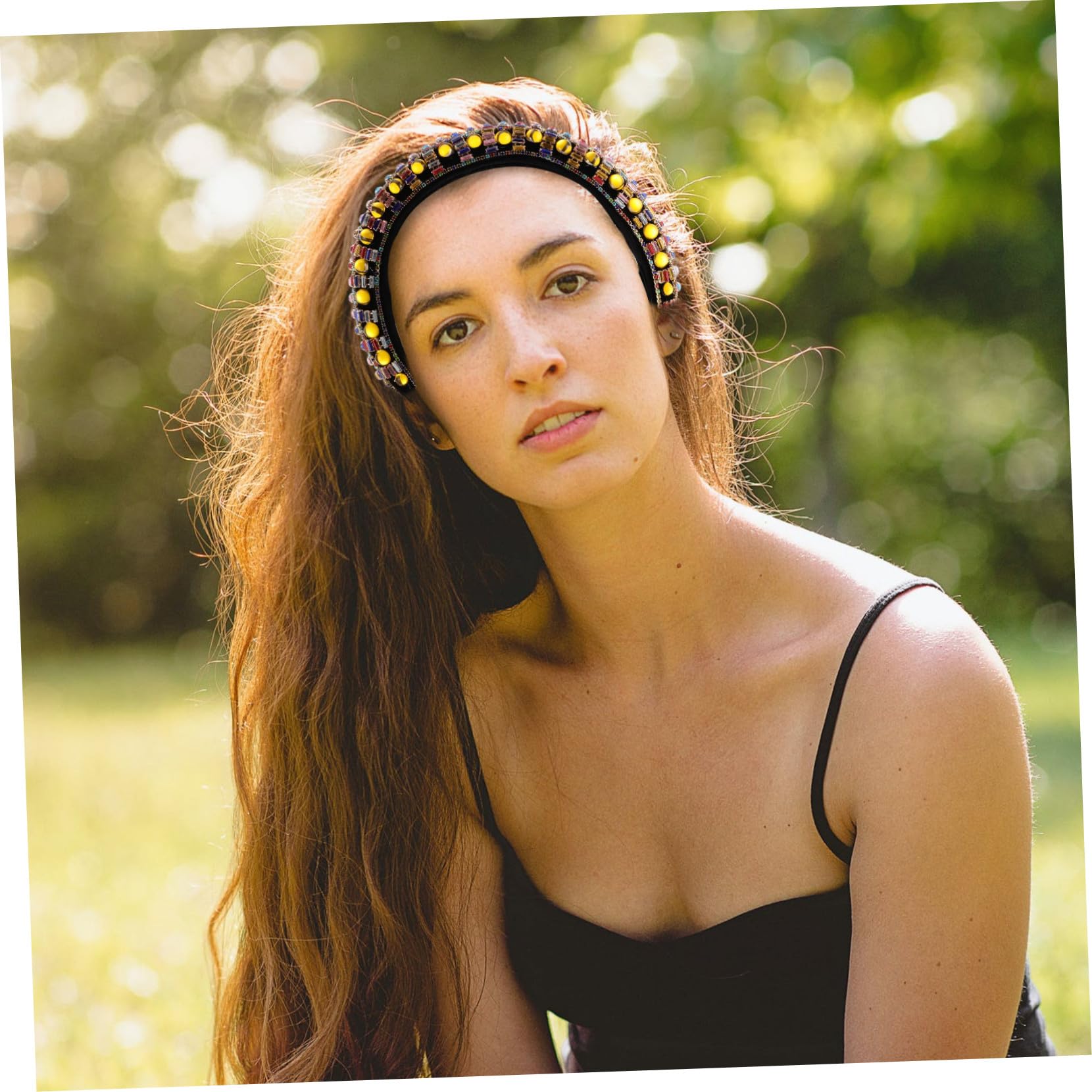 Gatuida Diadema Ancha Piedras Brillantes para Mujer Vintage Gemas de Imitación Accesorio Cabello Adecuado para Uso Diario y Ocasiones Obsequios