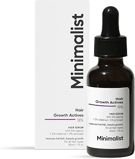 Minimalist Hair Growth Serum With 3% Redensyl, 3% Anagain, 3% Procapil, 5% Capixyl & 4% Baicapil 18% Hair Growth Actives | For Hair Fall Control | For Men & Women | 30 ml | 18% Hair Growth Actives