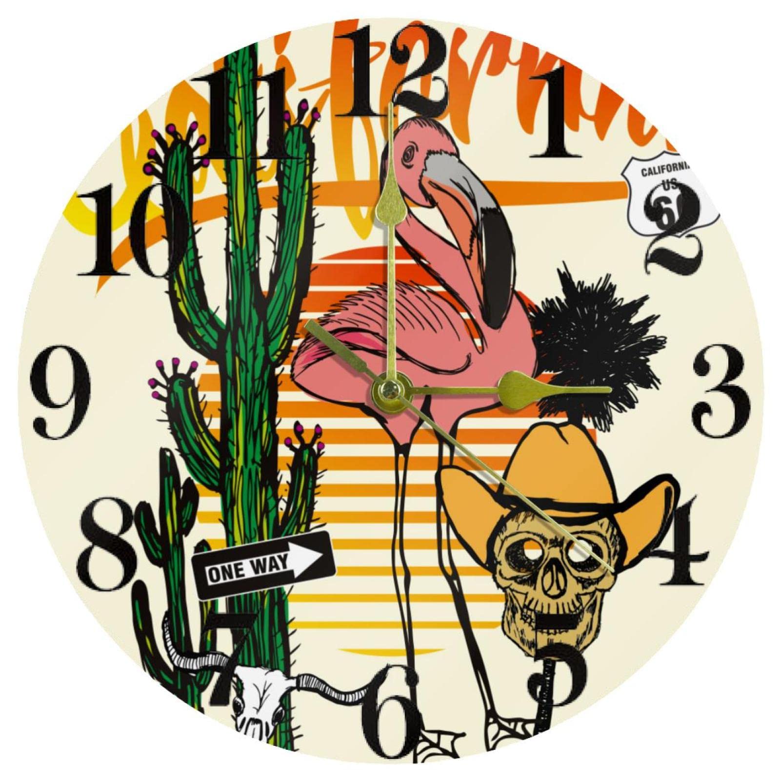 Horloge murale anti tic-tac California Flamingo pour retrouver le sommeil