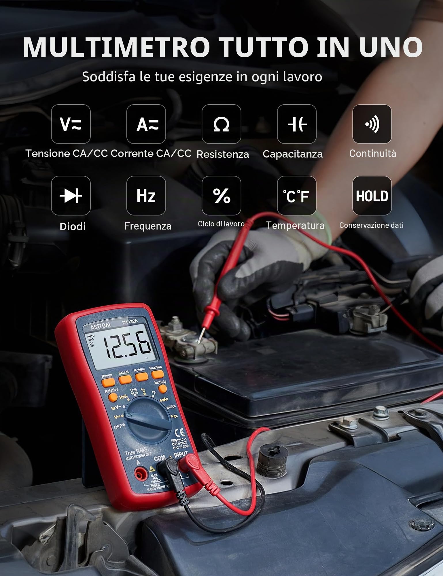 Title: Multimetro Digitale Professionale Automatico AstroAI Tester Digitale Portatile TRMS 4000 Conta NCV Tensione Corrente CC CA Continuità Resistenza Diodo Capacità,Test Live Voltmetro Ohm Amp