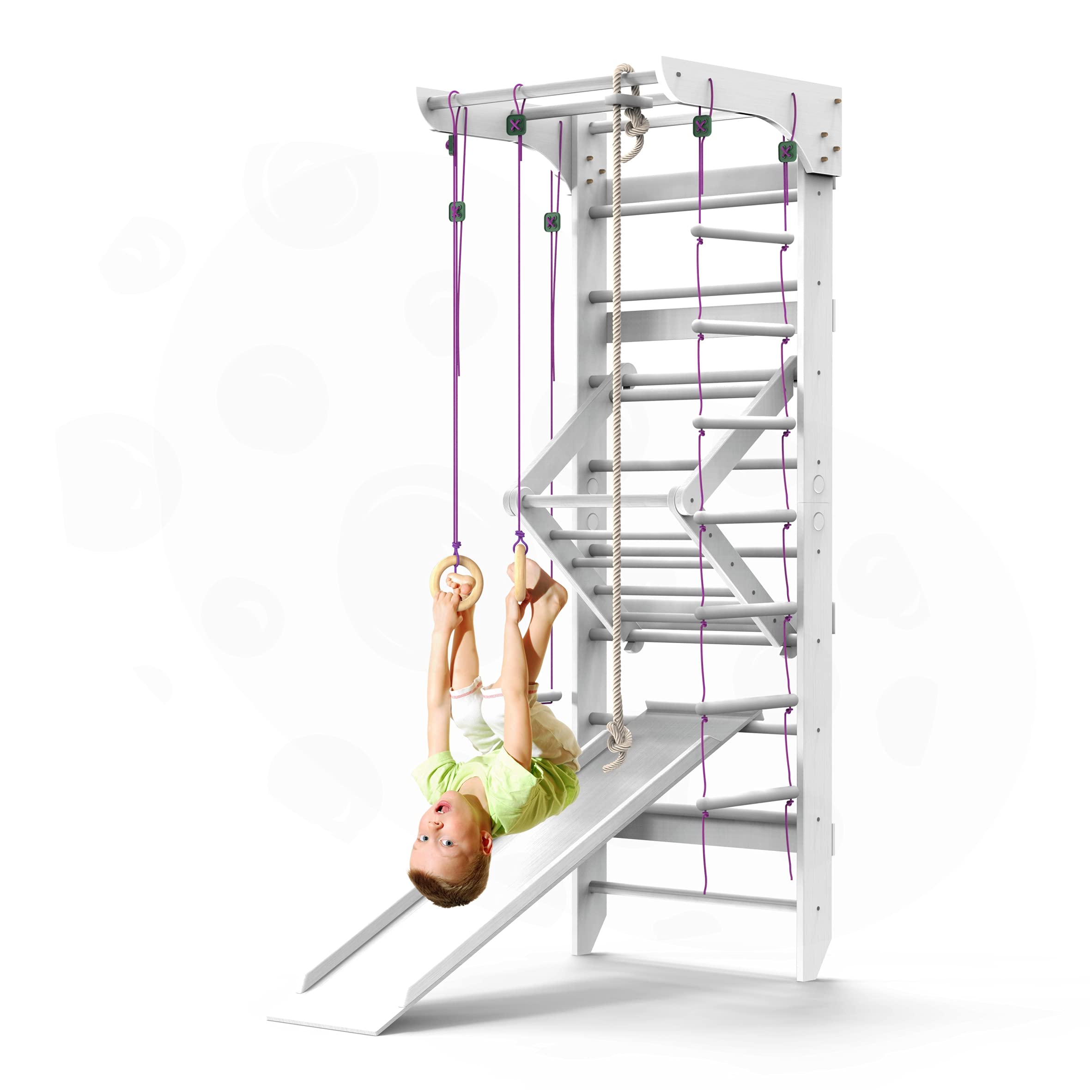 Buy WEDANTA Wooden Swedish Ladder Wall Set Kids Stall Bars for